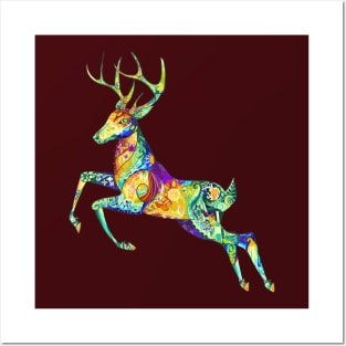 Jumping Deer Posters and Art